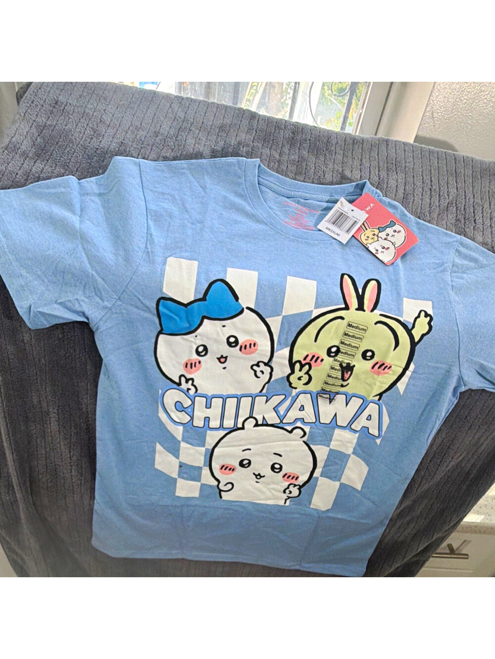 Spiral Cute Chiikawa Light Blue T-Shirt Cotton/Polyester 4CHI9C5832FB S, M, L XL